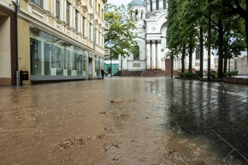 Dėl potvynio Laisvės alėjoje kaltas lietus ar „Autokausta“?