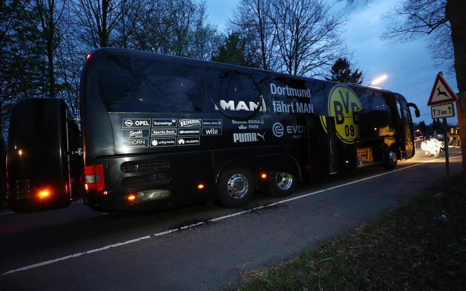 Tiriama sprogdinimų prie „Borussia“ autobuso „islamistinė gija“