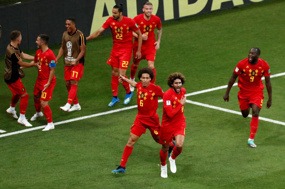 Belgijos futbolininkai dramatiškai išsigelbėjo pasaulio čempionato aštuntfinalyje