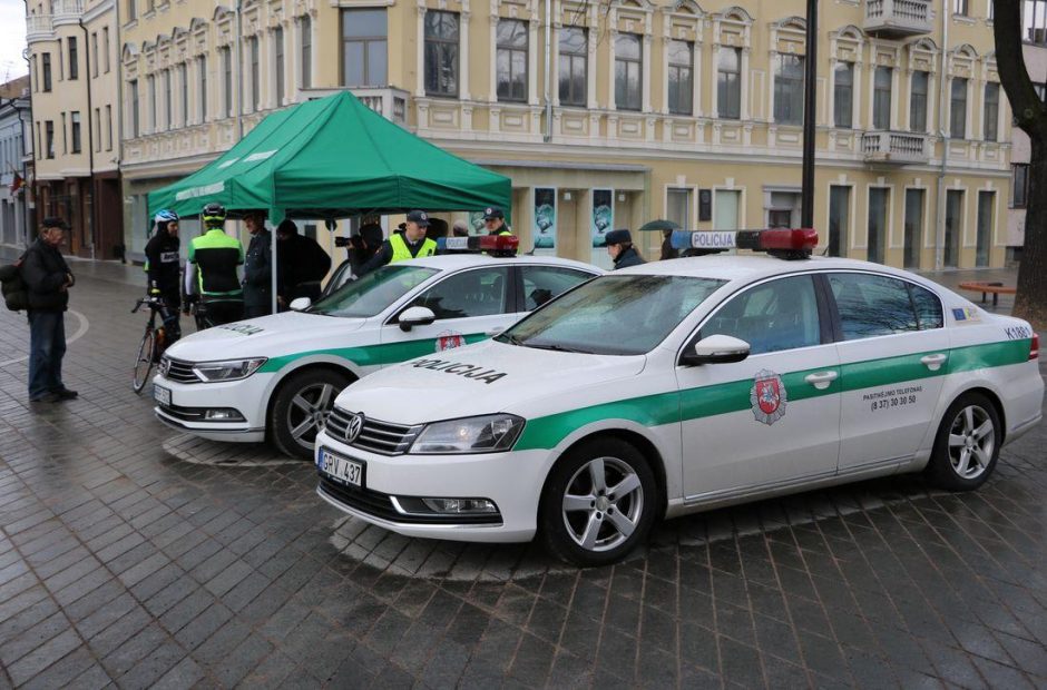 Pareigūnai Kaune matavo dviratininkų greitį