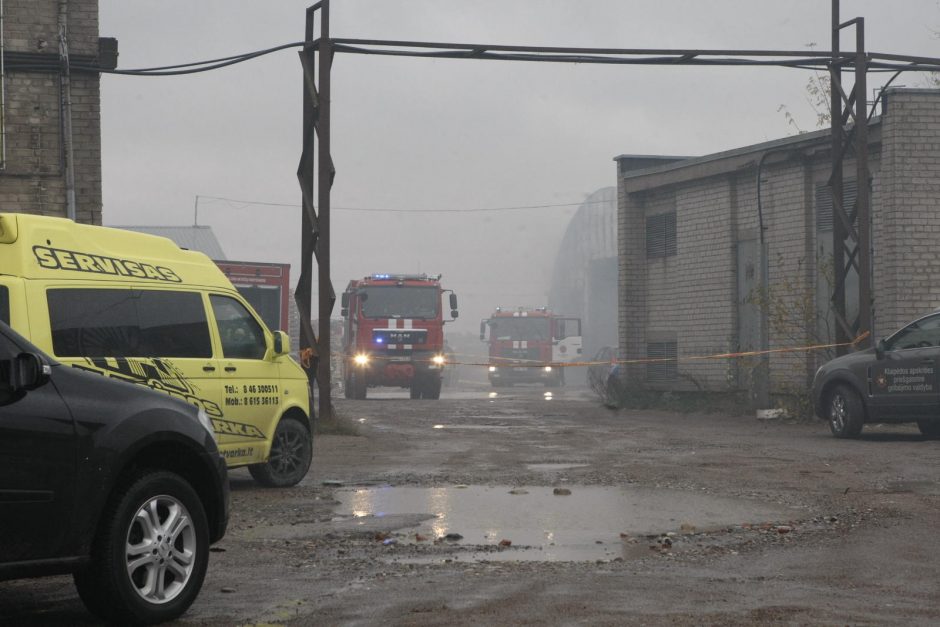 Uostamiestyje užsiliepsnojo padangų sandėlis (video)