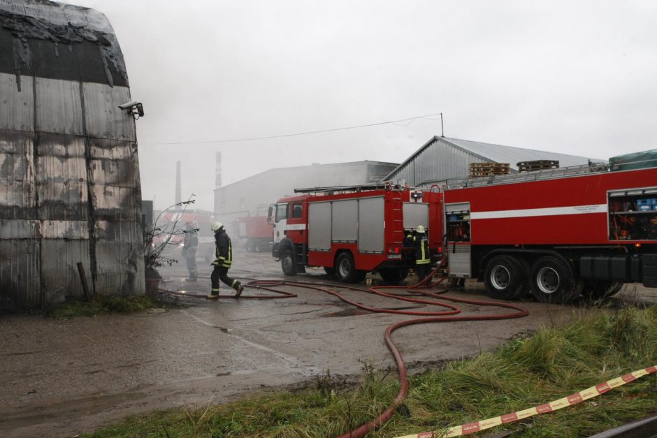 Uostamiestyje užsiliepsnojo padangų sandėlis (video)