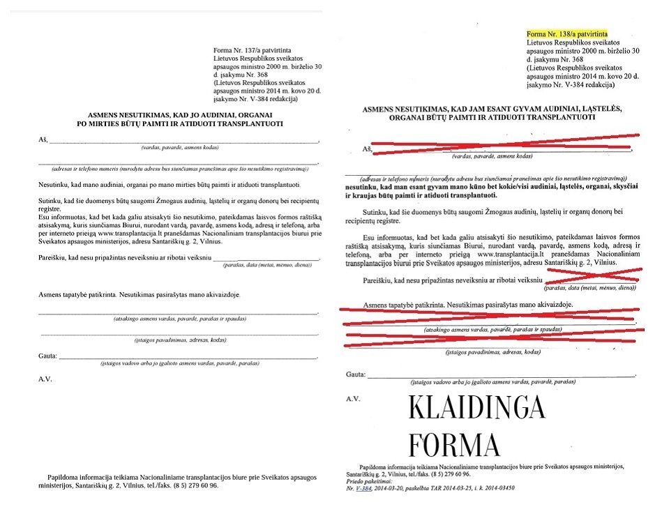 Nacionalinis transplantacijos biuras įspėja apie sklindančią melagingą informaciją