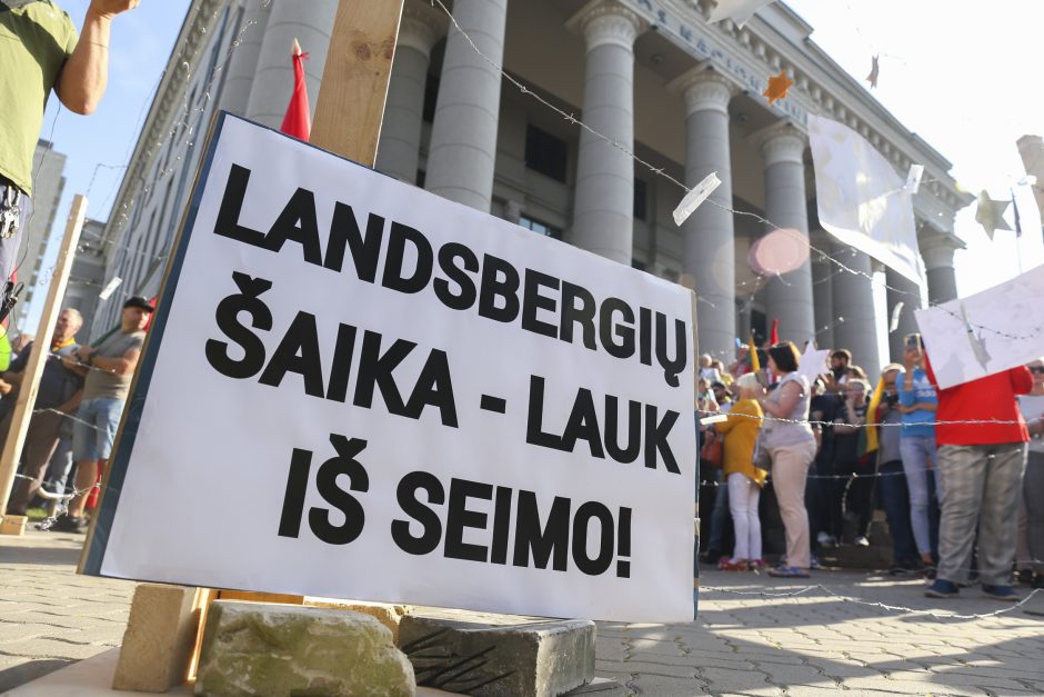 Prie Seimo – tūkstantinis protestas: su plakatais „Šiknon galimybių pasą“ ir šūksniais „Gėda!“
