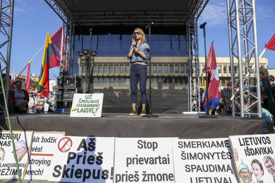 Prie Seimo – tūkstantinis protestas: su plakatais „Šiknon galimybių pasą“ ir šūksniais „Gėda!“