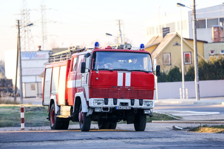 Aleksote sudegė sunkvežimis