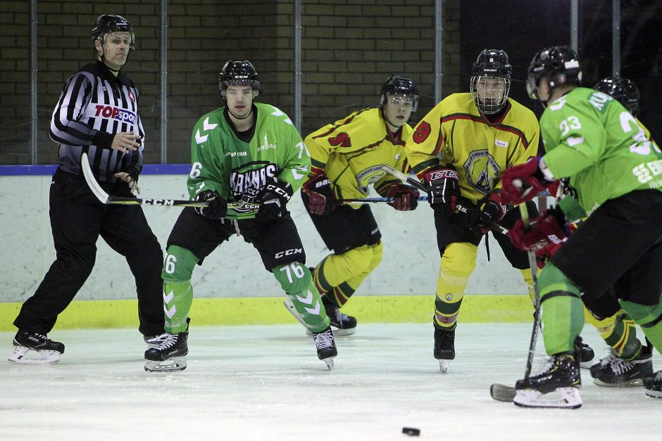 „Kaunas Hockey“ ledo ritulininkai tik po baudinių serijos įveikė „Geležinį vilką“ 