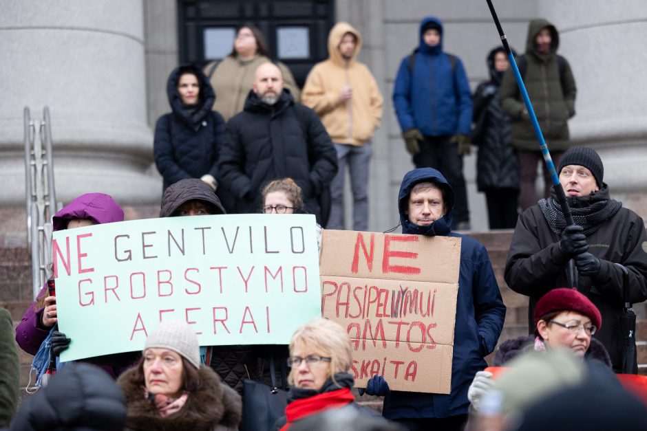 Prie Seimo – mitingas prieš miškų naikinimą: „Dievas sunaikins niokojančius žemę“