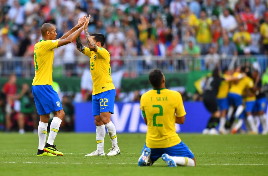 Brazilijos futbolininkai žengė į pasaulio čempionato ketvirtfinalį