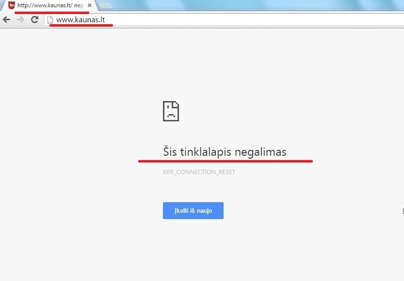 Kauno miesto savivaldybės interneto svetainė – vėl nepasiekiama