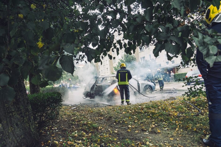 Eiguliuose užsidegė stovėjęs automobilis