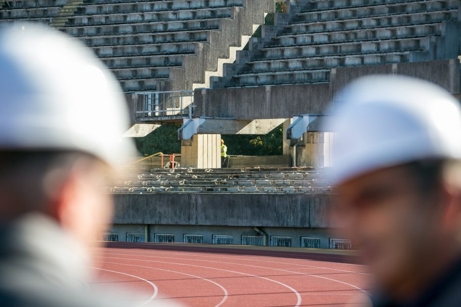 Darbo inspekcijos vizitas rekonstruojamame Kauno stadione