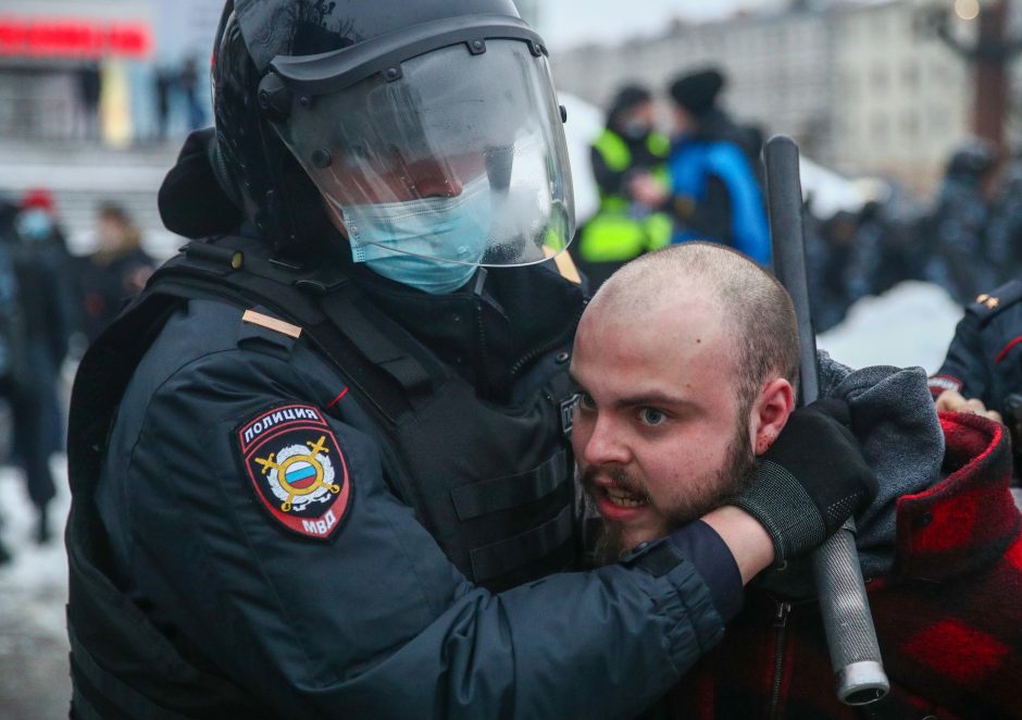 Maskvoje areštuojami protestuojantys A. Navalno šalininkai