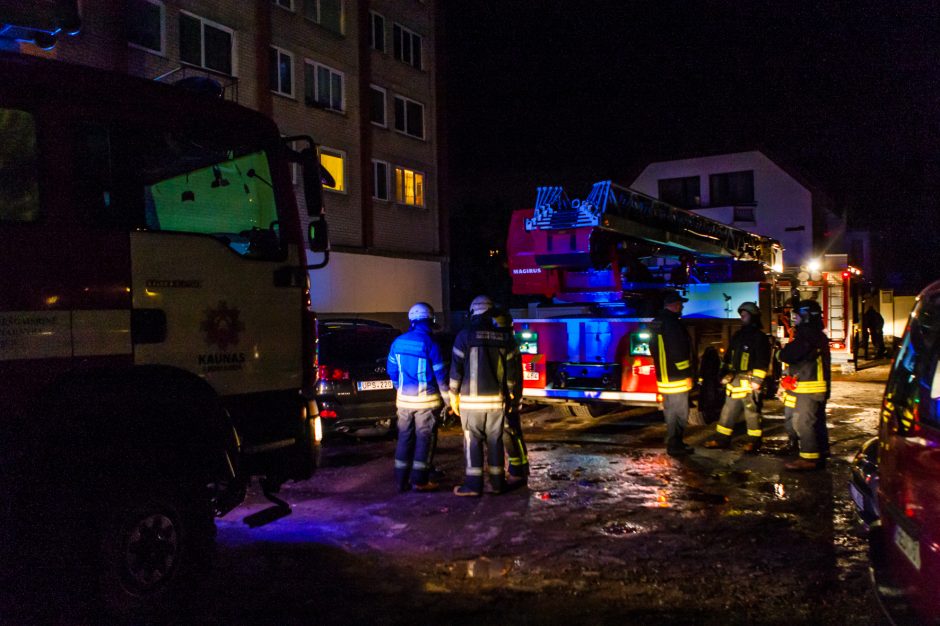 Kauno ugniagesius ant kojų sukėlė gaisras daugiabutyje