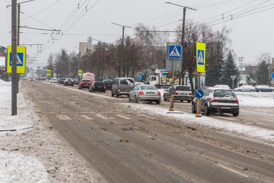 Sudėtingos eismo sąlygos Kaune