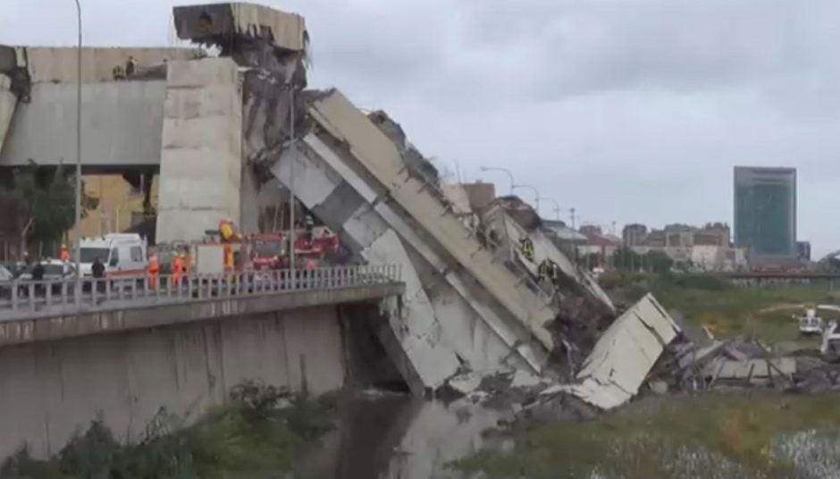 Po viaduko griūties Genujoje skelbia 12 mėnesių nepaprastąją padėtį