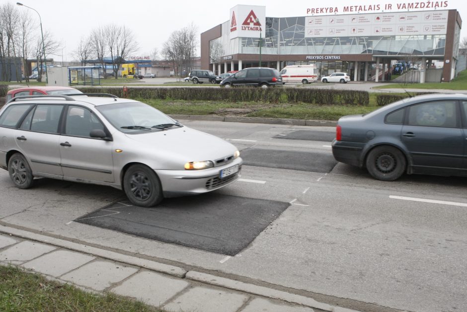 Įrengė greičio slopinimo kalnelius 