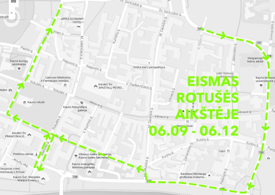 Į Rotušės aikštę susiruošusiems vairuotojams – svarbi žinia