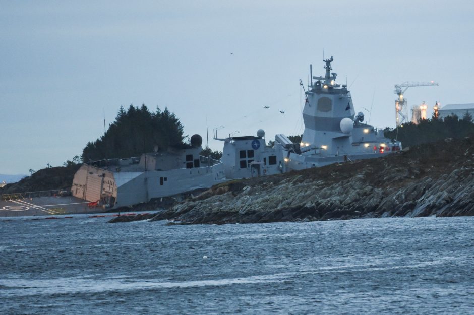 Prie Norvegijos krantų susidūrė tanklaivis ir fregata, yra sužeistųjų