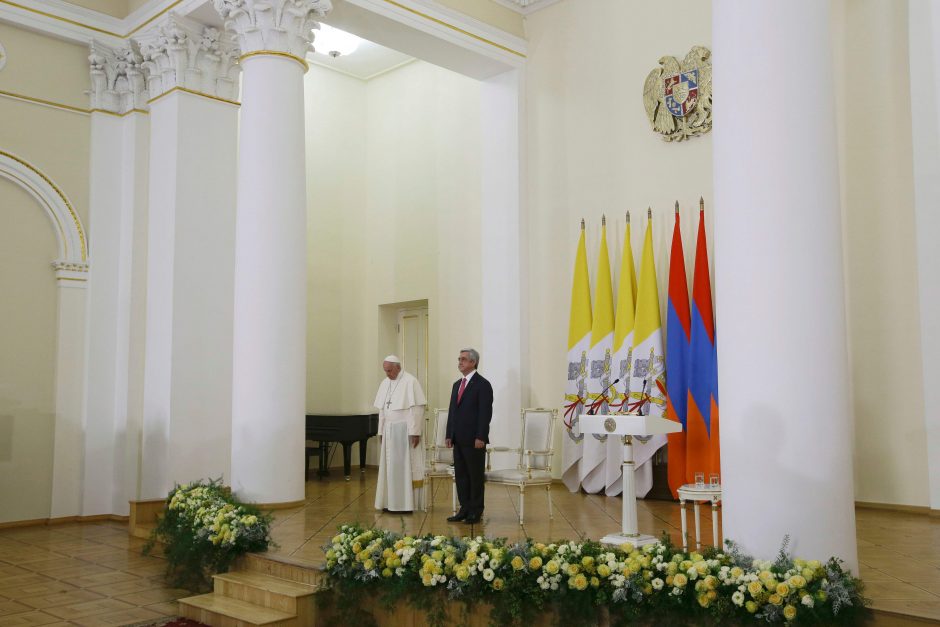 Popiežius Jerevane pasmerkė armėnų genocidą
