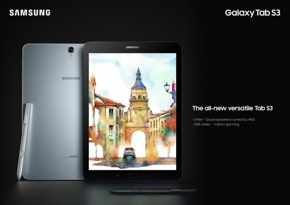 „Samsung” pristatė savo naująją  planšetę „Galaxy Tab S3”