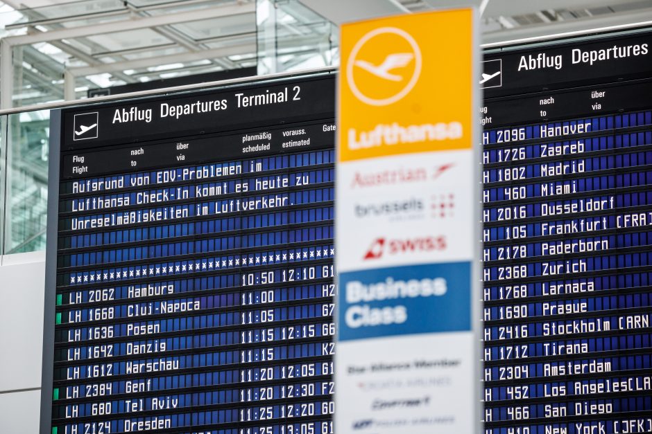 Miuncheno oro uostas dėl darbuotojų streiko penktadienį sustabdys savo veiklą
