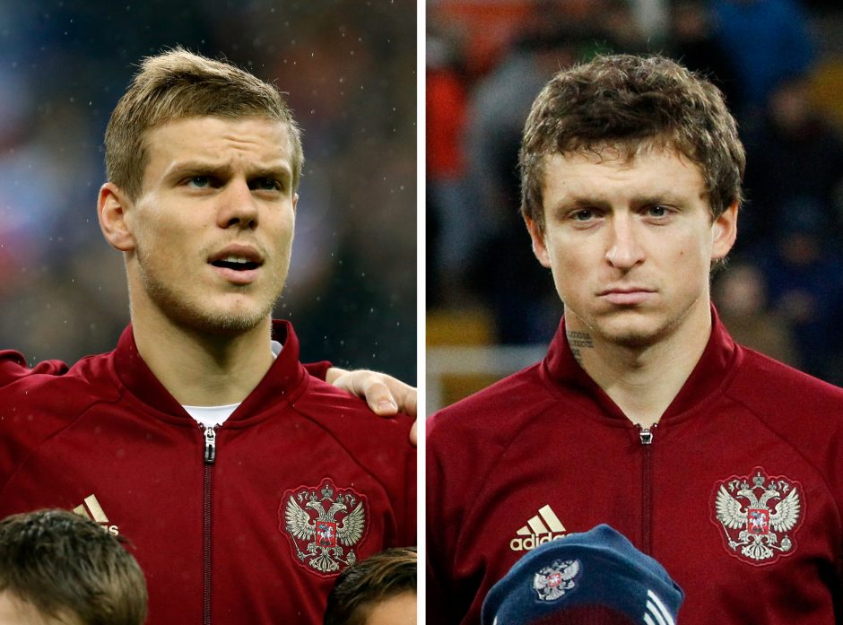 Dviem muštynėse dalyvavusiems Rusijos futbolininkams pareikšti kaltinimai