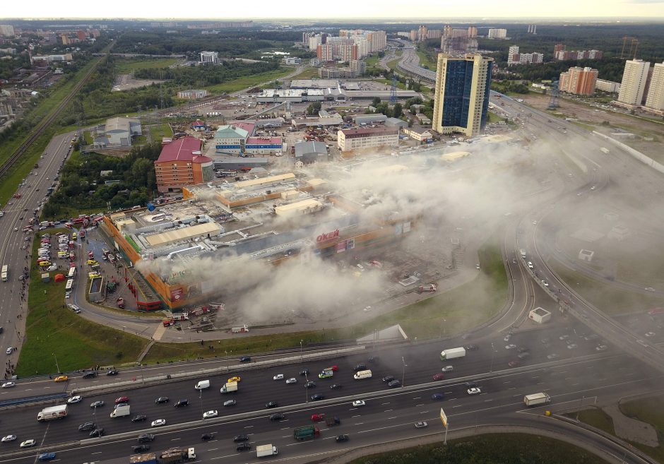 Maskvoje per didelį gaisrą prekybos centre sužeista 14 žmonių