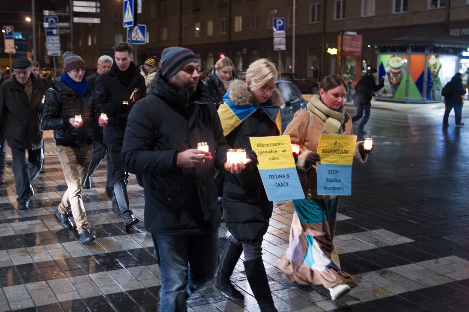 Ukrainos palaikymo akcija Vilniuje