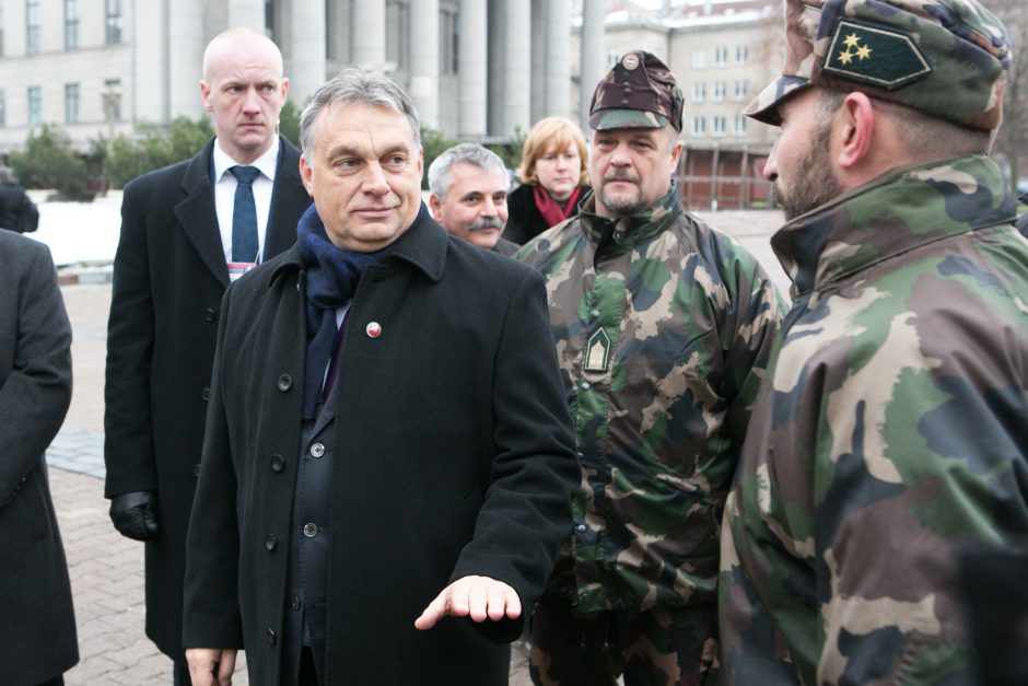 Vengrijos premjeras Vilniuje stebėjo kariuomenės paradą 