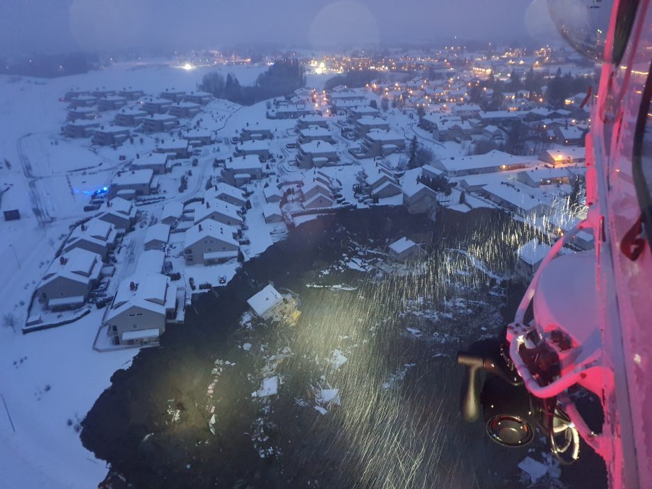 Norvegijoje žemės nuošliaužos vietoje tarp dingusiųjų – ir Lietuvos pilietė