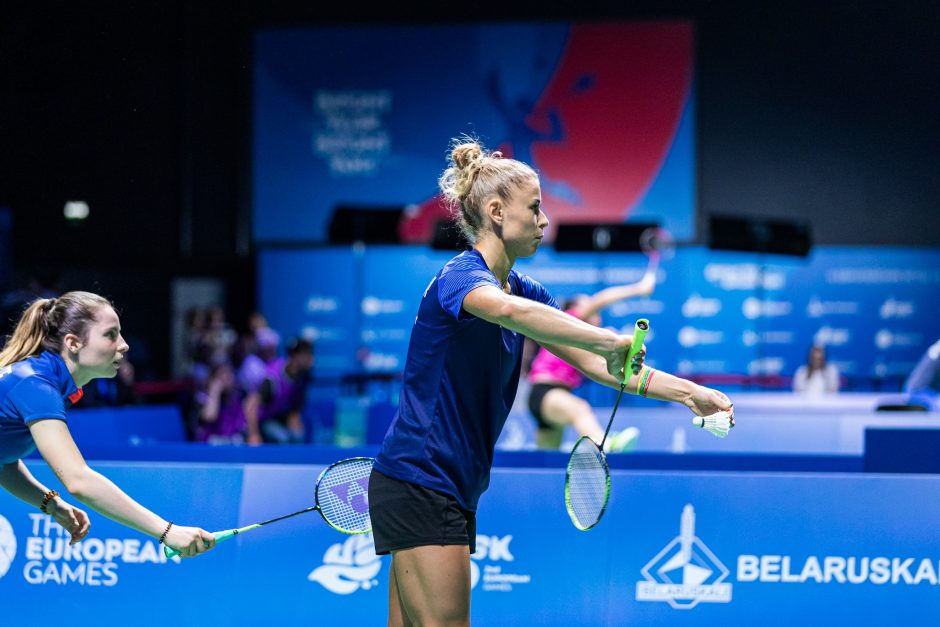 Lietuvos badmintonininkės Europos žaidynėse startavo pralaimėjimais