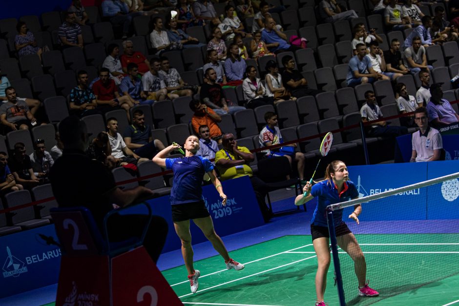 Lietuvos badmintonininkės Europos žaidynėse startavo pralaimėjimais