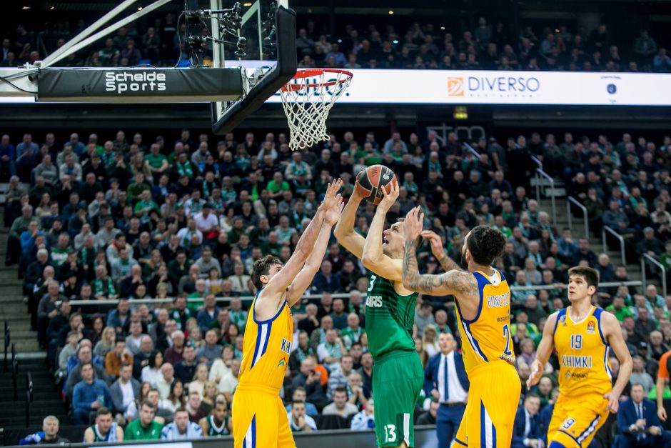 „Žalgiris“ po atkaklios kovos nusileido „Chimki“ krepšininkams