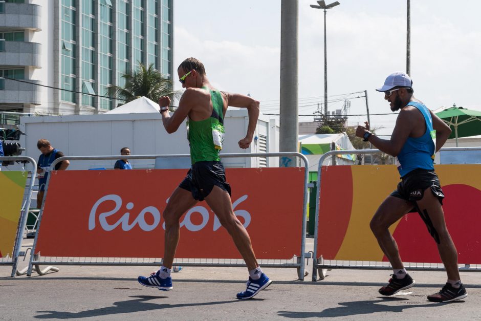 Olimpiados 50 km vyrų sportinio ėjimo rungtyje T. Šuškevičius liko 33–ias