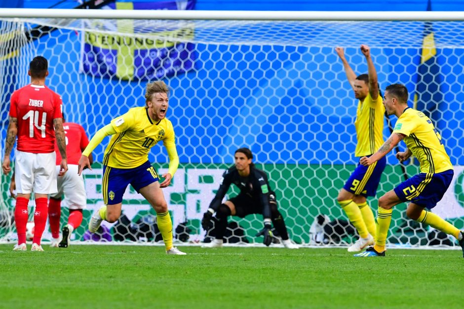 Švedija pateko į pasaulio futbolo čempionato ketvirtfinalį