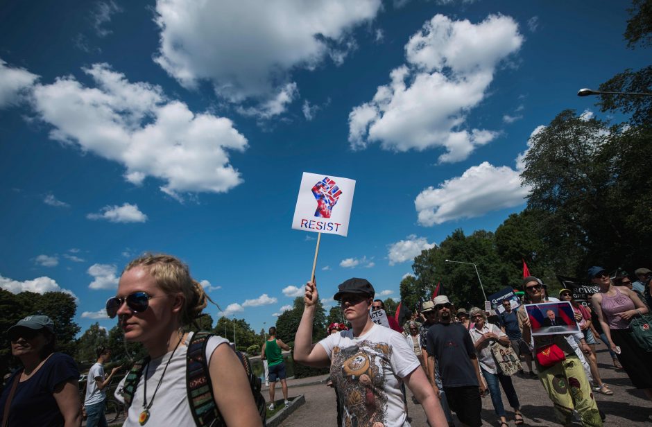 Helsinkyje – protestai prieš D. Trumpą ir V. Putiną