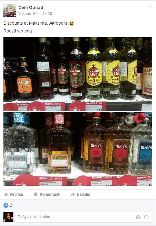 Imituojama kova su nuolaidomis alkoholiui