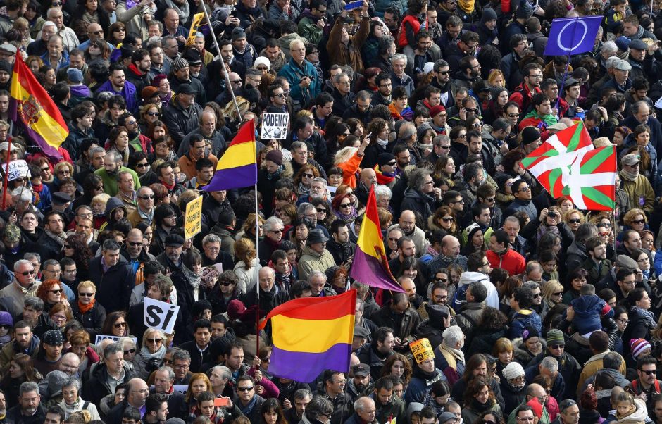 Ispanijoje – tūkstantinė demonstracija prieš taupymą