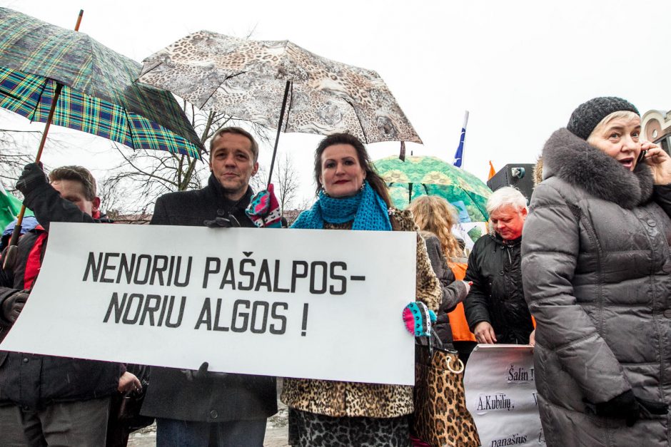 Prie Seimo tūkstantinė minia reikalavo didesnių algų ir pensijų