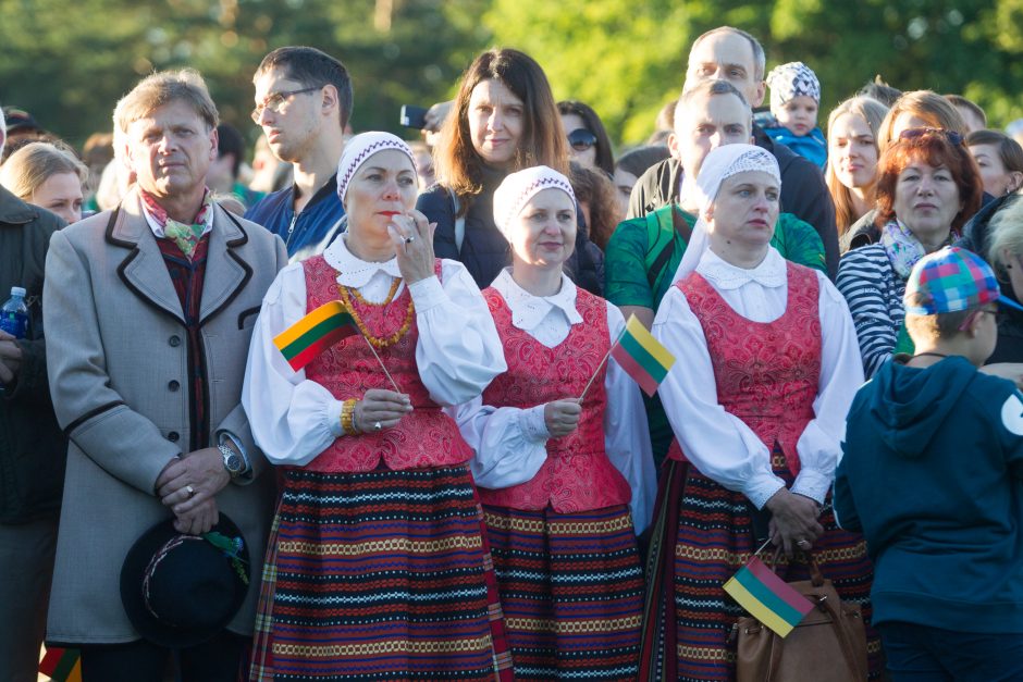 Švęsdami Valstybės dieną, lietuviai ant piliakalnių giedojo Lietuvos himną