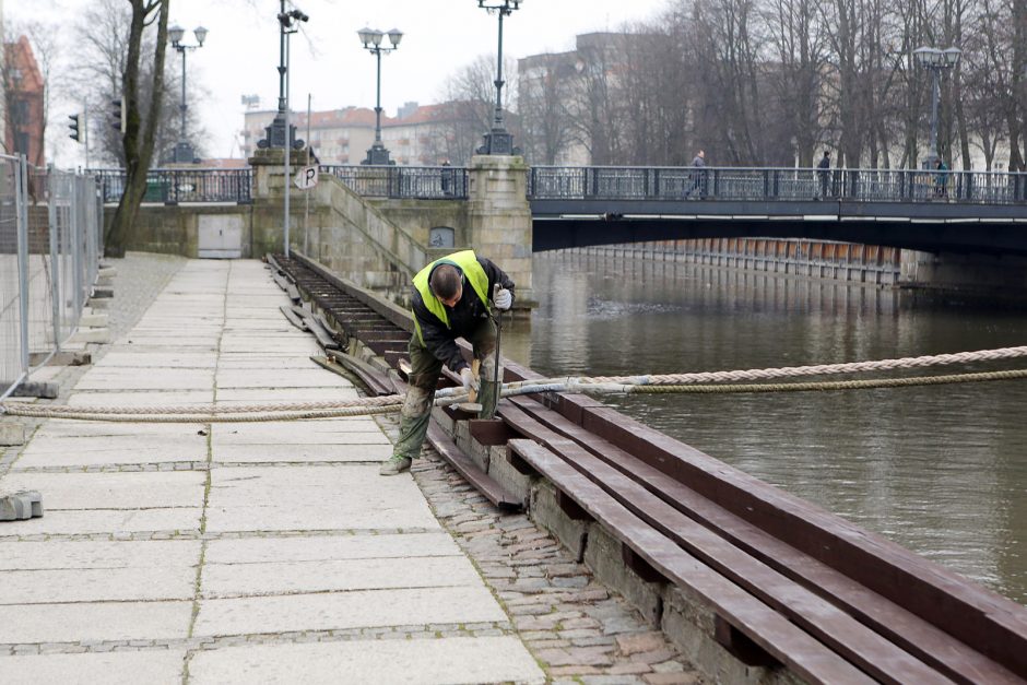 Pradėjo Danės krantinių remontą