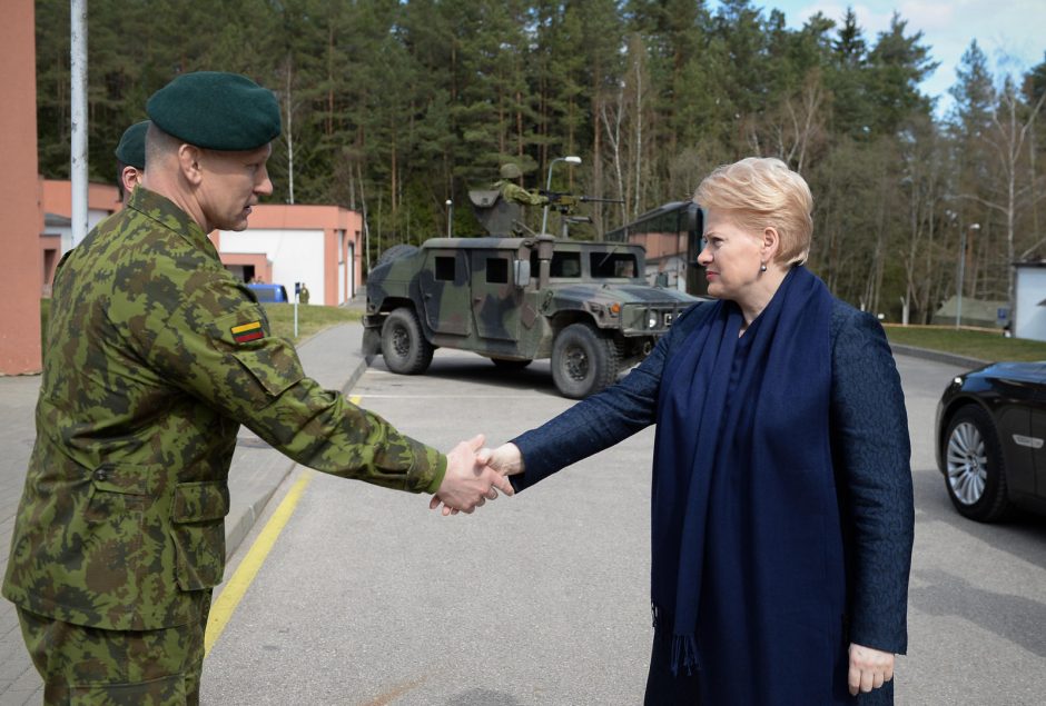 Prezidentė apsilankė karinėse pratybose „Gintarinė valia“