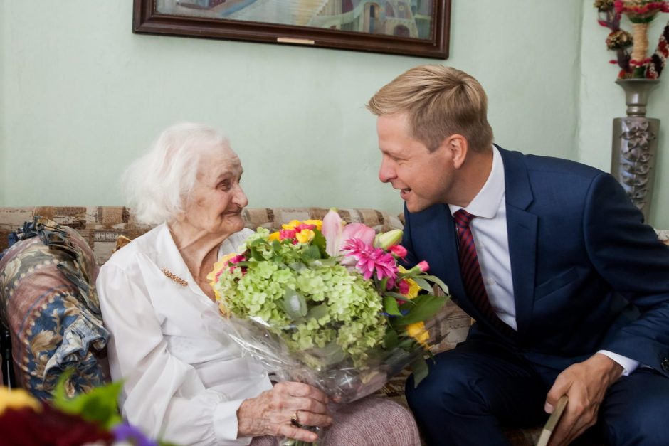 105 metų sukakties proga Vilniaus meras pasveikino Naujamiesčio gyventoją