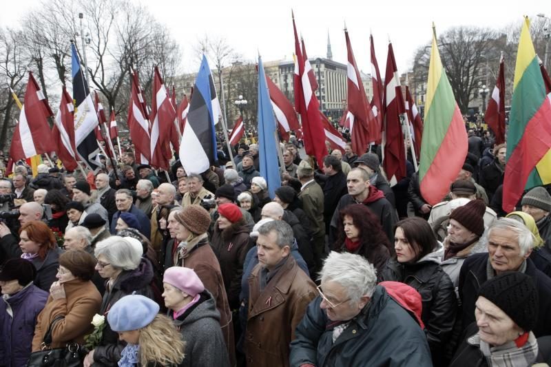 Latvių SS legiono veteranų eitynės Rygoje baigėsi taikiai