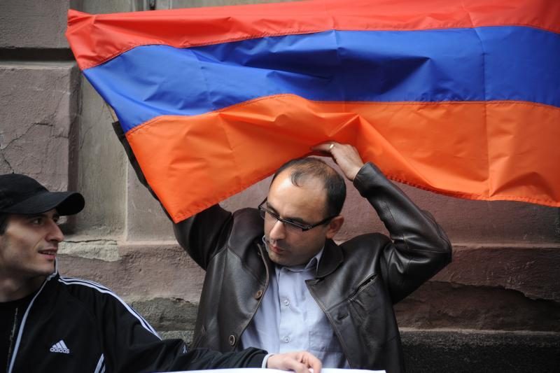 Sostinėje prie Vengrijos ambasados armėnų protestas