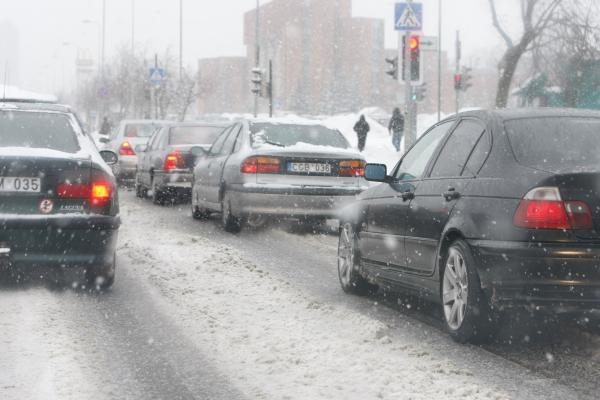 Žiema Klaipėdoje: eismo sąlygos sudėtingos