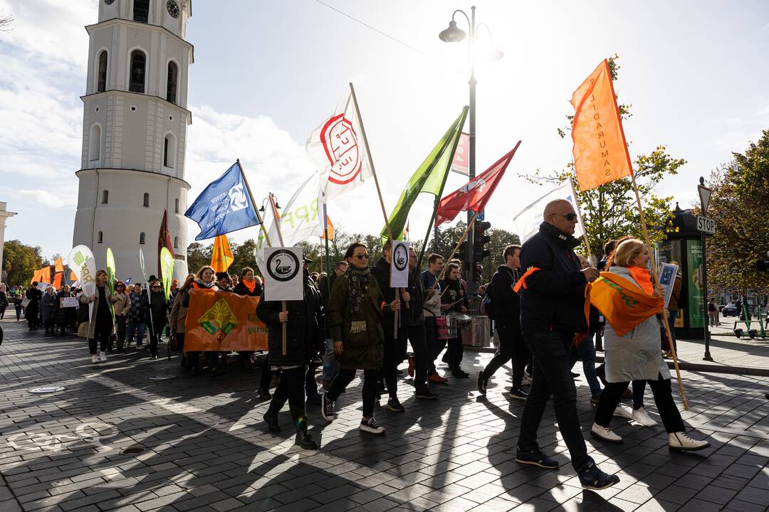 Profesinių sąjungų protestas Vilniuje