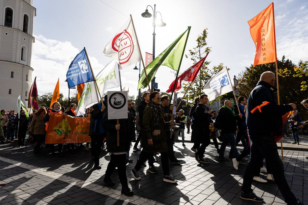 Profesinių sąjungų protestas Vilniuje