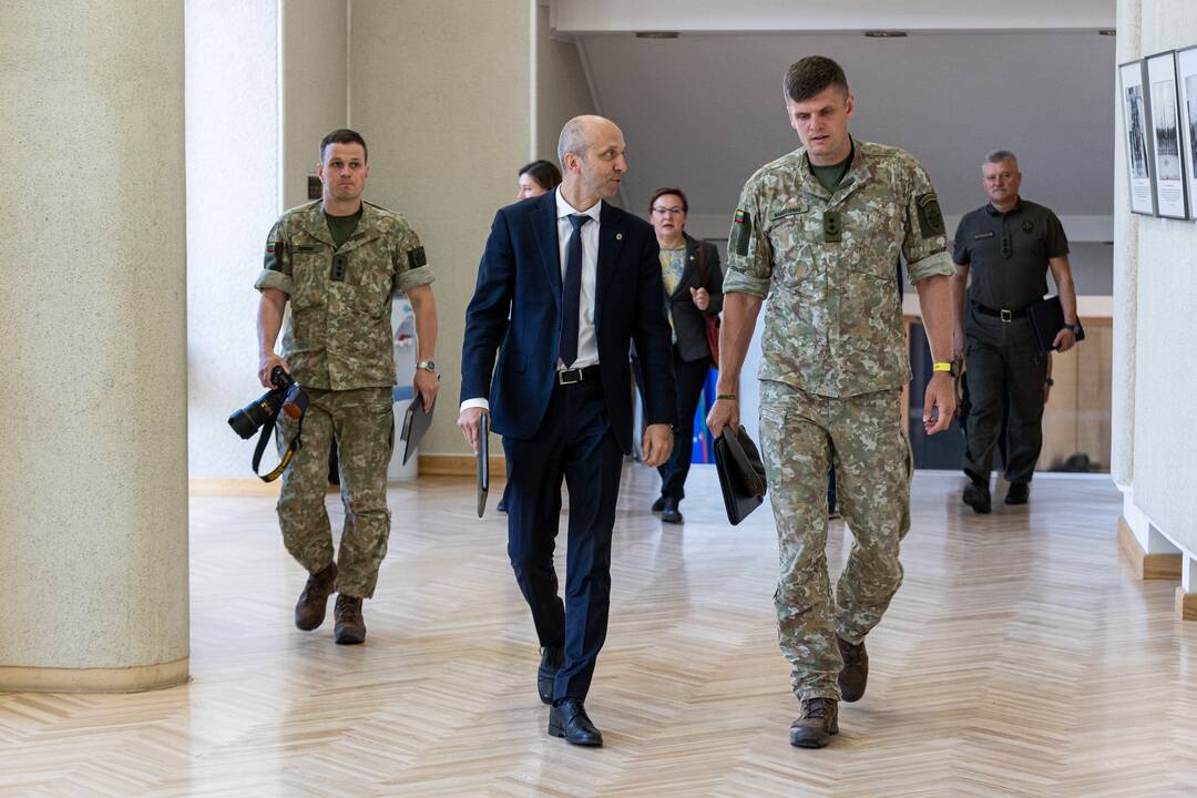 Spaudos konferencija dėl NATO viršūnių susitikimo Vilniuje pasirengimo